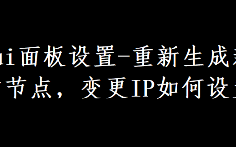 Xui面板设置-重新生成新的节点，变更IP如何设置